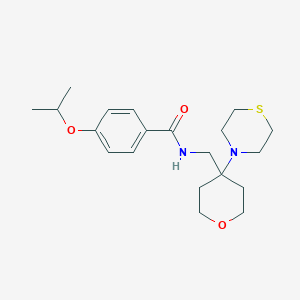 4-Propan-2-yloxy-N-[(4-thiomorpholin-4-yloxan-4-yl)methyl]benzamide