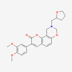 3-(3,4-dimethoxyphenyl)-9-((tetrahydrofuran-2-yl)methyl)-9,10-dihydrochromeno[8,7-e][1,3]oxazin-2(8H)-one