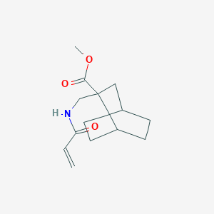 molecular formula C14H21NO3 B2932942 Methyl 2-[(prop-2-enoylamino)methyl]bicyclo[2.2.2]octane-2-carboxylate CAS No. 2361642-02-4