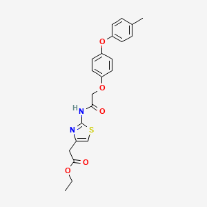 Ethyl 2-(2-{2-[4-(4-methylphenoxy)phenoxy]acetamido}-1,3-thiazol-4-yl)acetate