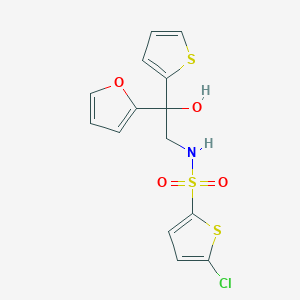 molecular formula C14H12ClNO4S3 B2932952 5-chloro-N-(2-(furan-2-yl)-2-hydroxy-2-(thiophen-2-yl)ethyl)thiophene-2-sulfonamide CAS No. 2034485-19-1