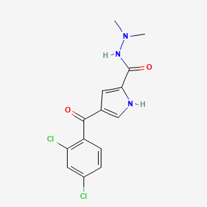 molecular formula C14H13Cl2N3O2 B2932962 4-(2,4-二氯苯甲酰基)-N',N'-二甲基-1H-吡咯-2-甲酰肼 CAS No. 338977-16-5