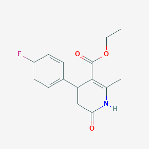 molecular formula C15H16FNO3 B2932972 Ethyl 4-(4-fluorophenyl)-2-methyl-6-oxo-1,4,5,6-tetrahydro-3-pyridinecarboxylate CAS No. 398995-41-0