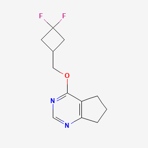 molecular formula C12H14F2N2O B2932977 4-[(3,3-difluorocyclobutyl)methoxy]-5H,6H,7H-cyclopenta[d]pyrimidine CAS No. 2199674-93-4