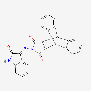 (9s,10s)-13-((E)-(2-oxoindolin-3-ylidene)amino)-10,11-dihydro-9H-9,10-[3,4]epipyrroloanthracene-12,14(13H,15H)-dione