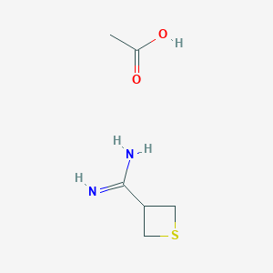 molecular formula C6H12N2O2S B2932986 Acetic acid;thietane-3-carboximidamide CAS No. 2108806-65-9