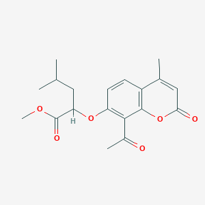 molecular formula C19H22O6 B293299 methyl 2-[(8-acetyl-4-methyl-2-oxo-2H-chromen-7-yl)oxy]-4-methylpentanoate 