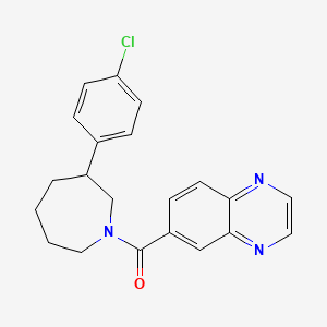 molecular formula C21H20ClN3O B2932991 (3-(4-Chlorophenyl)azepan-1-yl)(quinoxalin-6-yl)methanone CAS No. 1798513-04-8