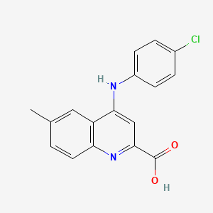 molecular formula C17H13ClN2O2 B2932998 4-[(4-氯苯基)氨基]-6-甲基喹啉-2-羧酸 CAS No. 1031956-88-3