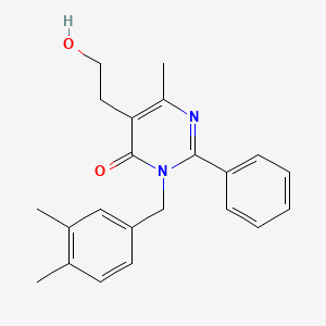 molecular formula C22H24N2O2 B2933002 3-(3,4-二甲基苄基)-5-(2-羟乙基)-6-甲基-2-苯基嘧啶-4(3H)-酮 CAS No. 1775511-53-9