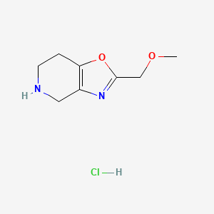 molecular formula C8H13ClN2O2 B2933003 2-(甲氧甲基)-4,5,6,7-四氢-[1,3]噁唑并[4,5-c]吡啶；盐酸盐 CAS No. 2445794-18-1