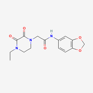 molecular formula C15H17N3O5 B2933004 N-(1,3-benzodioxol-5-yl)-2-(4-ethyl-2,3-dioxopiperazin-1-yl)acetamide CAS No. 868680-57-3