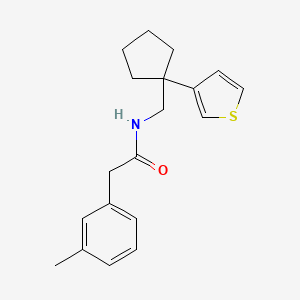 molecular formula C19H23NOS B2933010 N-((1-(thiophen-3-yl)cyclopentyl)methyl)-2-(m-tolyl)acetamide CAS No. 2034517-35-4