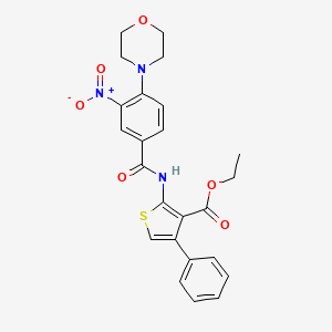 molecular formula C24H23N3O6S B2933014 Ethyl 2-(4-morpholino-3-nitrobenzamido)-4-phenylthiophene-3-carboxylate CAS No. 300574-88-3