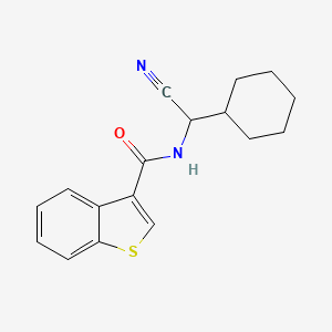 molecular formula C17H18N2OS B2933015 N-[氰基(环己基)甲基]-1-苯并噻吩-3-甲酰胺 CAS No. 1293157-93-3