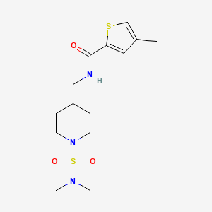 molecular formula C14H23N3O3S2 B2933025 N-((1-(N,N-dimethylsulfamoyl)piperidin-4-yl)methyl)-4-methylthiophene-2-carboxamide CAS No. 2034293-27-9