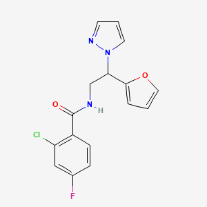 2-chloro-4-fluoro-N-(2-(furan-2-yl)-2-(1H-pyrazol-1-yl)ethyl)benzamide