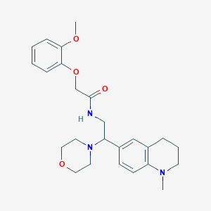 molecular formula C25H33N3O4 B2933031 2-(2-methoxyphenoxy)-N-(2-(1-methyl-1,2,3,4-tetrahydroquinolin-6-yl)-2-morpholinoethyl)acetamide CAS No. 922010-66-0