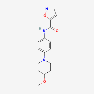 molecular formula C16H19N3O3 B2933040 N-(4-(4-methoxypiperidin-1-yl)phenyl)isoxazole-5-carboxamide CAS No. 1797872-53-7