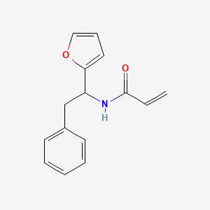 molecular formula C15H15NO2 B2933044 N-[1-(Furan-2-yl)-2-phenylethyl]prop-2-enamide CAS No. 2361655-77-6