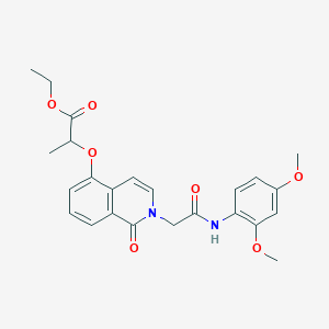 molecular formula C24H26N2O7 B2933046 Ethyl 2-[2-[2-(2,4-dimethoxyanilino)-2-oxoethyl]-1-oxoisoquinolin-5-yl]oxypropanoate CAS No. 868224-61-7