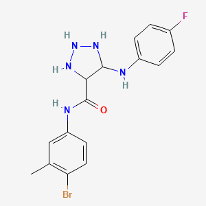molecular formula C16H13BrFN5O B2933052 N-(4-溴-3-甲基苯基)-5-(4-氟苯胺基)三唑烷-4-甲酰胺 CAS No. 1207012-10-9