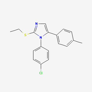 molecular formula C18H17ClN2S B2933056 1-(4-chlorophenyl)-2-(ethylthio)-5-(p-tolyl)-1H-imidazole CAS No. 1226459-24-0