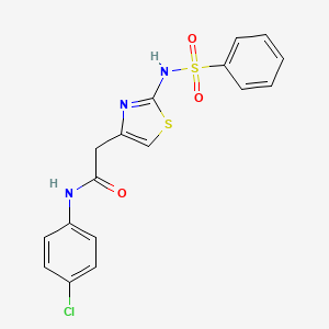 N-(4-chlorophenyl)-2-(2-(phenylsulfonamido)thiazol-4-yl)acetamide