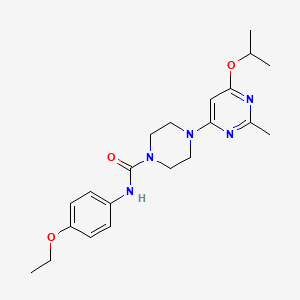 molecular formula C21H29N5O3 B2933064 N-(4-ethoxyphenyl)-4-(6-isopropoxy-2-methylpyrimidin-4-yl)piperazine-1-carboxamide CAS No. 1021041-77-9