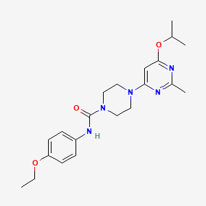 molecular formula C21H29N5O3 B2933064 N-(4-乙氧基苯基)-4-(6-异丙氧基-2-甲基嘧啶-4-基)哌嗪-1-甲酰胺 CAS No. 1021041-77-9