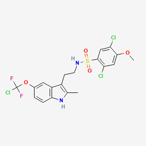 2,5-dichloro-N-{2-[5-(chlorodifluoromethoxy)-2-methyl-1H-indol-3-yl]ethyl}-4-methoxybenzene-1-sulfonamide