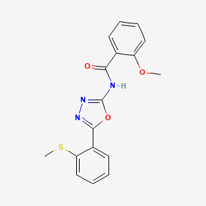 2-methoxy-N-[5-(2-methylsulfanylphenyl)-1,3,4-oxadiazol-2-yl]benzamide