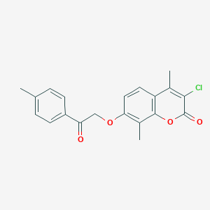 molecular formula C20H17ClO4 B293307 3-chloro-4,8-dimethyl-7-[2-(4-methylphenyl)-2-oxoethoxy]-2H-chromen-2-one 