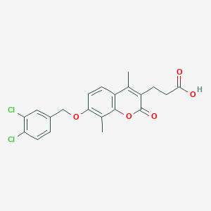 molecular formula C21H18Cl2O5 B2933072 3-{7-[(3,4-dichlorobenzyl)oxy]-4,8-dimethyl-2-oxo-2H-chromen-3-yl}propanoic acid CAS No. 858744-70-4