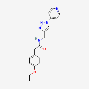 molecular formula C18H19N5O2 B2933073 2-(4-ethoxyphenyl)-N-((1-(pyridin-4-yl)-1H-1,2,3-triazol-4-yl)methyl)acetamide CAS No. 2034332-58-4