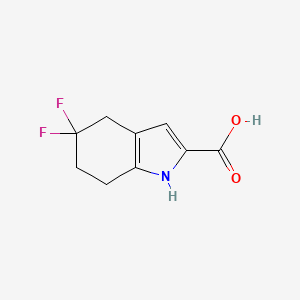 molecular formula C9H9F2NO2 B2933079 5,5-Difluoro-1,4,6,7-tetrahydroindole-2-carboxylic acid CAS No. 2580207-75-4