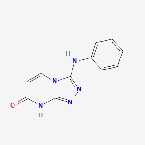 molecular formula C12H11N5O B2933082 5-methyl-3-(phenylamino)-[1,2,4]triazolo[4,3-a]pyrimidin-7(8H)-one CAS No. 1147218-25-4