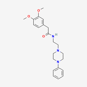 molecular formula C22H29N3O3 B2933083 2-(3,4-dimethoxyphenyl)-N-(2-(4-phenylpiperazin-1-yl)ethyl)acetamide CAS No. 1049342-67-7
