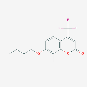 molecular formula C15H15F3O3 B293309 7-butoxy-8-methyl-4-(trifluoromethyl)-2H-chromen-2-one 