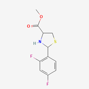 molecular formula C11H11F2NO2S B2933090 Methyl 2-(2,4-difluorophenyl)-1,3-thiazolidine-4-carboxylate CAS No. 2248259-79-0