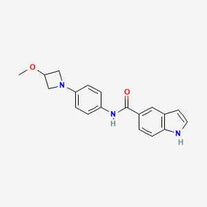 molecular formula C19H19N3O2 B2933092 N-(4-(3-methoxyazetidin-1-yl)phenyl)-1H-indole-5-carboxamide CAS No. 2309622-94-2