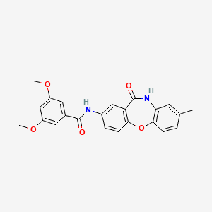molecular formula C23H20N2O5 B2933094 3,5-dimethoxy-N-(8-methyl-11-oxo-10,11-dihydrodibenzo[b,f][1,4]oxazepin-2-yl)benzamide CAS No. 921891-26-1
