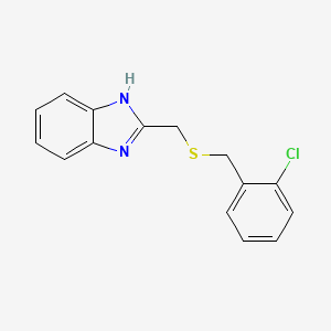 molecular formula C15H13ClN2S B2933103 2-(((2-chlorobenzyl)thio)methyl)-1H-benzo[d]imidazole CAS No. 54906-46-6