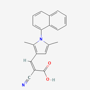 molecular formula C20H16N2O2 B2933104 (2Z)-2-cyano-3-[2,5-dimethyl-1-(1-naphthyl)-1H-pyrrol-3-yl]acrylic acid CAS No. 743440-57-5