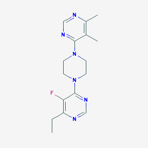 molecular formula C16H21FN6 B2933105 4-[4-(5,6-Dimethylpyrimidin-4-yl)piperazin-1-yl]-6-ethyl-5-fluoropyrimidine CAS No. 2306530-21-0