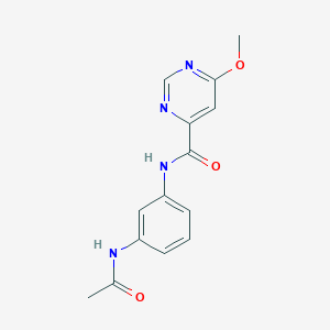 molecular formula C14H14N4O3 B2933107 N-(3-乙酰氨基苯基)-6-甲氧基嘧啶-4-甲酰胺 CAS No. 2034281-99-5