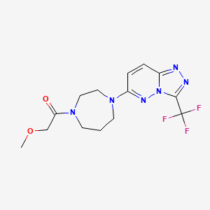 molecular formula C14H17F3N6O2 B2933110 2-Methoxy-1-[4-[3-(trifluoromethyl)-[1,2,4]triazolo[4,3-b]pyridazin-6-yl]-1,4-diazepan-1-yl]ethanone CAS No. 2380144-61-4