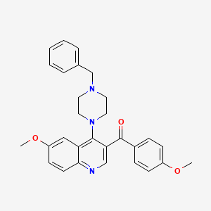 molecular formula C29H29N3O3 B2933113 (4-(4-Benzylpiperazin-1-yl)-6-methoxyquinolin-3-yl)(4-methoxyphenyl)methanone CAS No. 866843-03-0