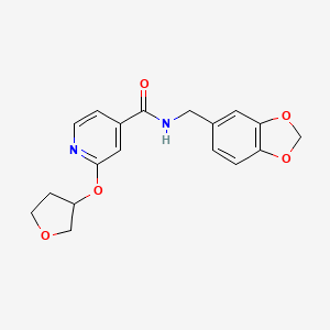 molecular formula C18H18N2O5 B2933116 N-(benzo[d][1,3]dioxol-5-ylmethyl)-2-((tetrahydrofuran-3-yl)oxy)isonicotinamide CAS No. 1904213-07-5