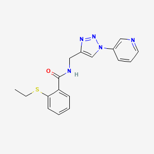2-(ethylthio)-N-((1-(pyridin-3-yl)-1H-1,2,3-triazol-4-yl)methyl)benzamide